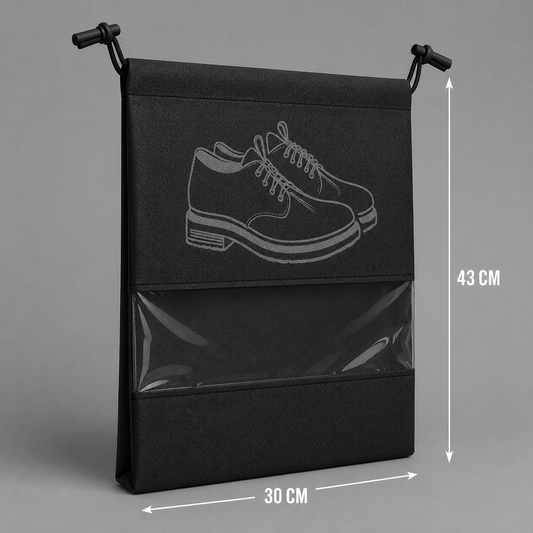 Protect Every Pair with Premium Shoe Bags Crafted for Modern Travelers, Sneaker Enthusiasts & Everyday Organization Black (PACK OF 6)