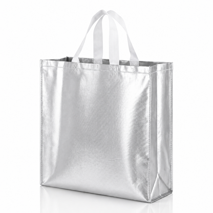 Premium Luxury Gift Bags with Elegant Handles for Wedding Return Gifts, Birthday Presents, Festive Hampers & Special Occasion Gifting (SILVER - 15X12X4)