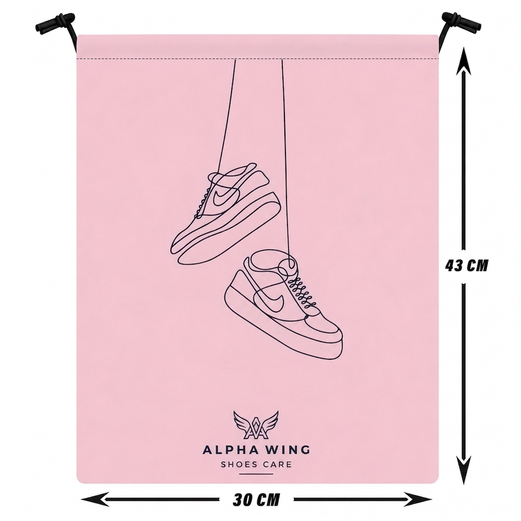 Premium Shoe Bag | Waterproof Travel Shoe Cover | Dust & Moisture Resistant Shoe Storage Organizer (Pack of 6 Baby Pink))