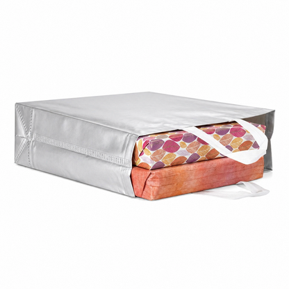 Premium Luxury Gift Bags with Elegant Handles for Wedding Return Gifts, Birthday Presents, Festive Hampers & Special Occasion Gifting (SILVER - 15X12X4)