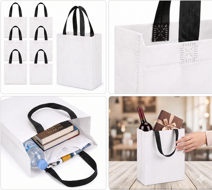 Elegant Gift Bags Designed for Birthdays, Weddings, Festivals, Return Gifts & More (White) (10x12x4)