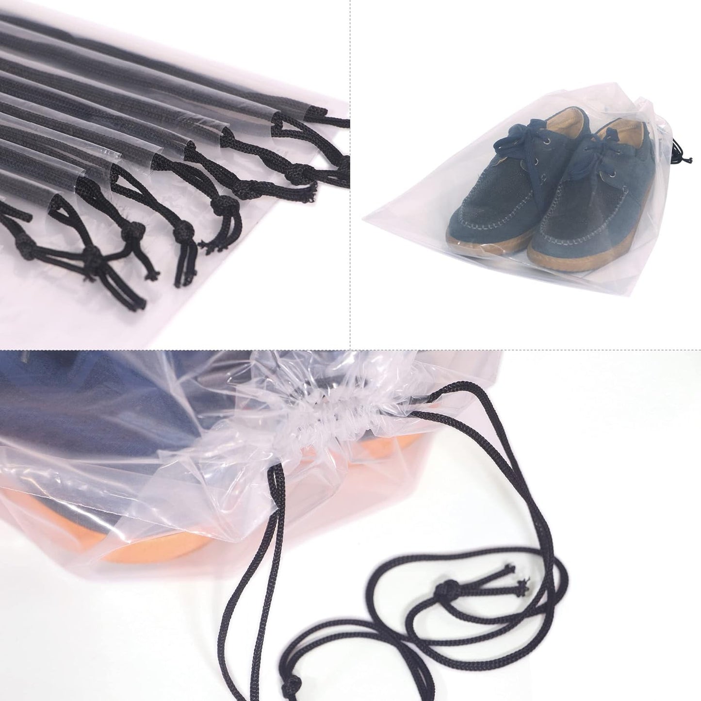Premium Transparent Shoe Bag | Clear Waterproof Travel Shoe Cover | Reusable Dustproof Storage Organizer (PACK OF 12)