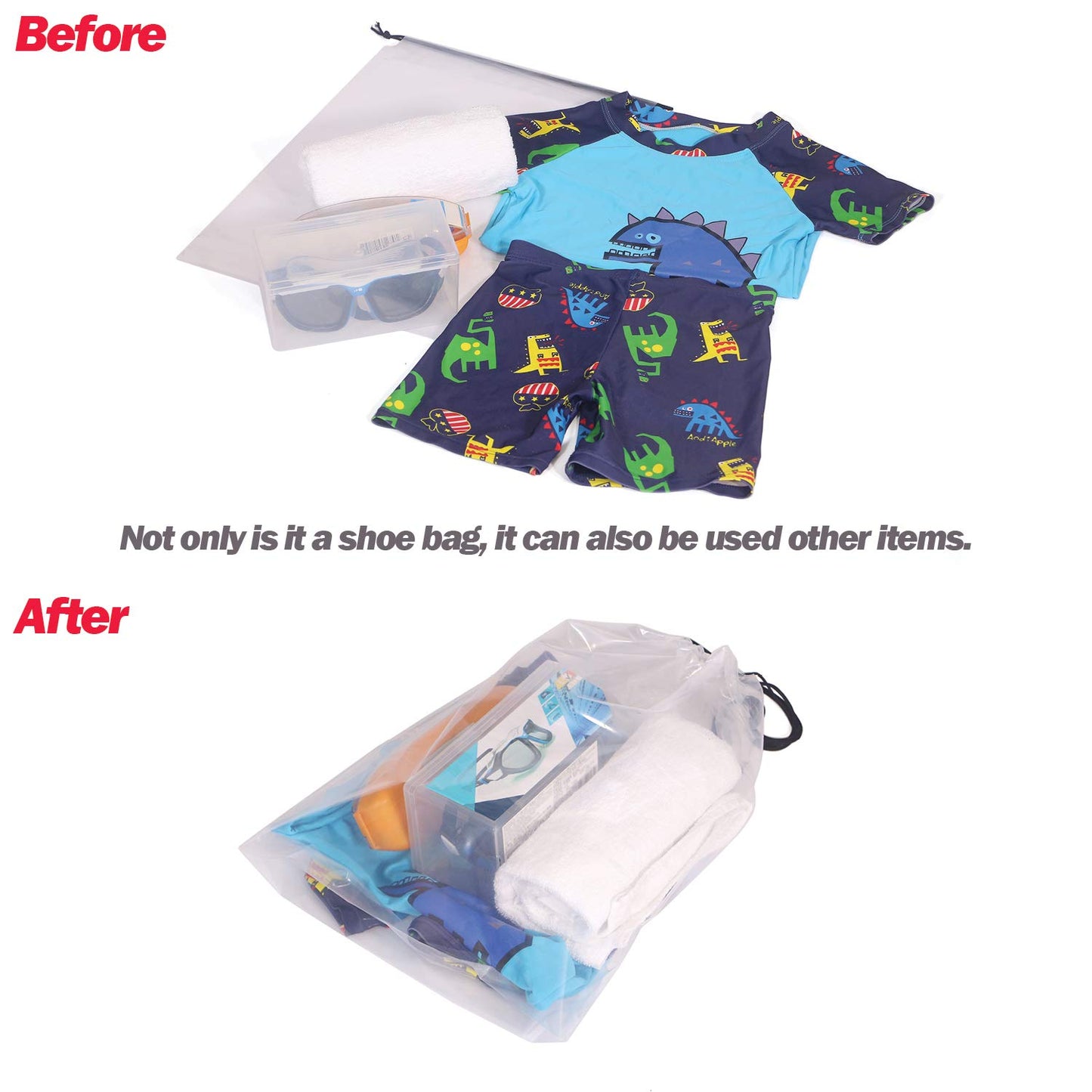 Premium Transparent Shoe Bag | Clear Waterproof Travel Shoe Cover | Reusable Dustproof Storage Organizer (PACK OF 12)