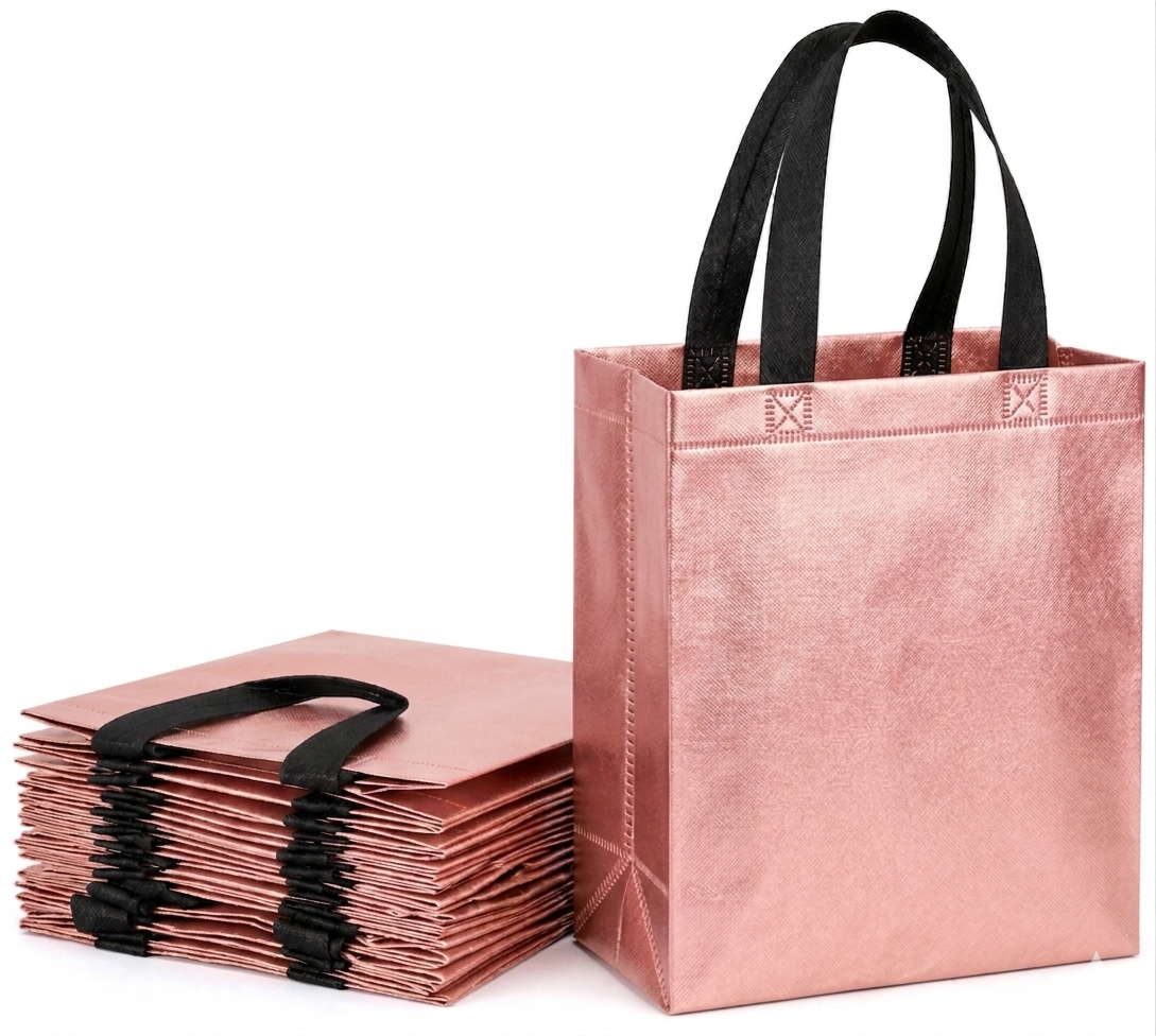 One Premium Gift Bag Collection for Birthdays, Weddings, Anniversaries, Festivals, Return Gifts & Every Joyful Celebration (Rose Gold) (10x12x4)