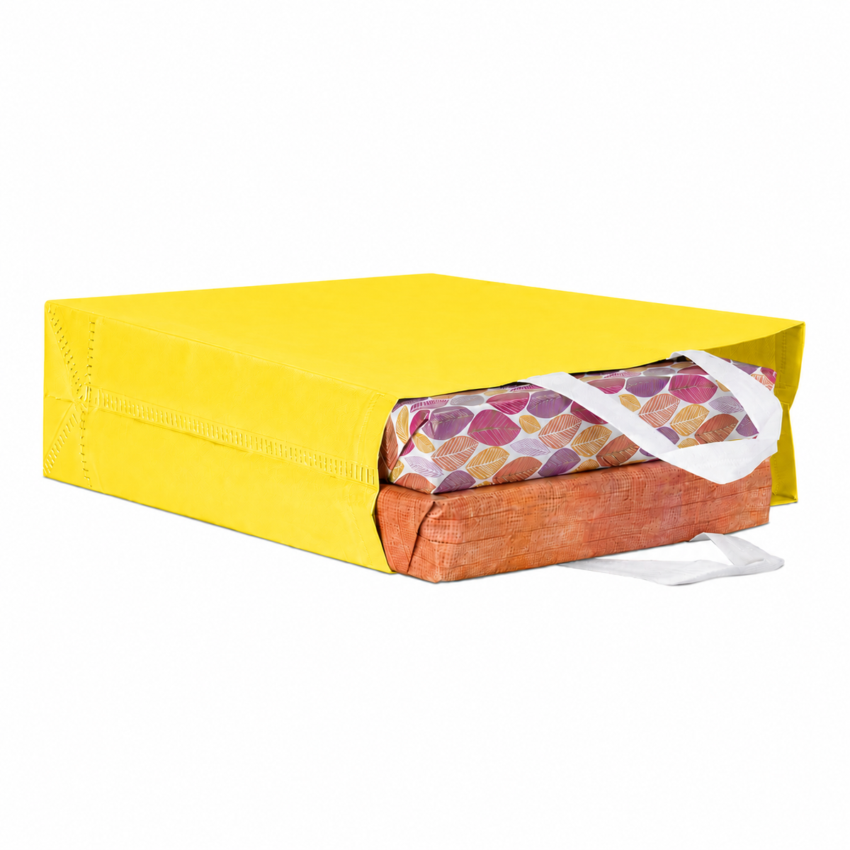 Designer Wedding Gift Carry Bags for Premium Return Gifts, Wedding Hampers & Guest Welcome Kits (YELLOW - 12X14X4)