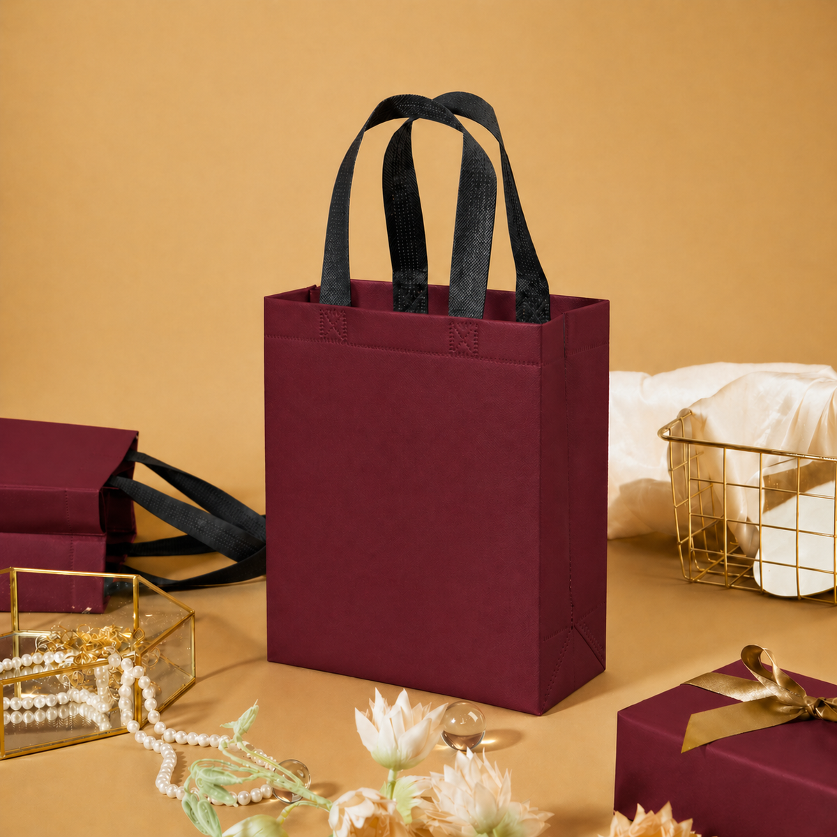 The Perfect Gift Bags for Birthdays, Weddings, Festivals, Return Gifts & Every Celebration That Deserves a Beautiful Presentation (Maroon) (10x12x4)