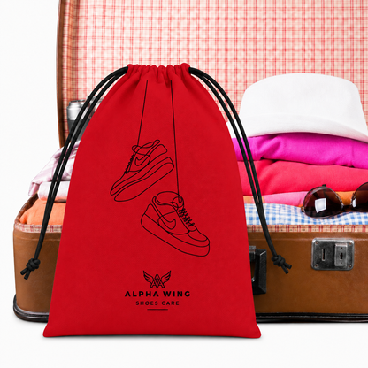 Premium Shoe Organizer Bag | Portable Travel Shoe Cover | Multi-Purpose Dustproof Storage Pouch (Pack of 6 RED))