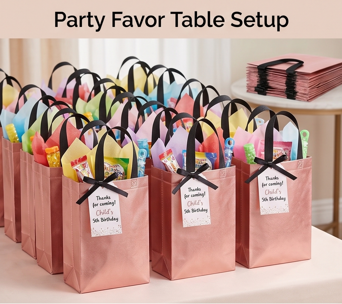 One Premium Gift Bag Collection for Birthdays, Weddings, Anniversaries, Festivals, Return Gifts & Every Joyful Celebration (Rose Gold) (10x12x4)