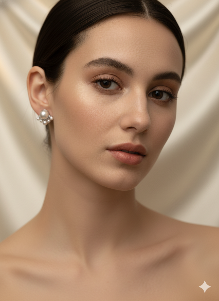 Fashion Rhinestone Pearl Stud Earrings Simple and Stylish Earrings Crown Silver Needle Brass Copper Alloy Stud Earrings